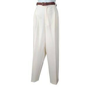 Fundamental Things Vintage Cream High Rise Pleated‎ Tapered Dress Pants 16 nos